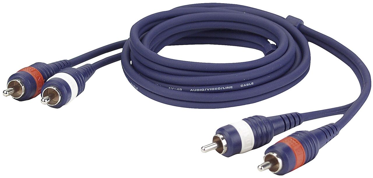 pakket Inspiratie Spanje DAP FL24 Tulp Kabel, 2 x RCA <-> 2 x RCA connector, 75cm blauw | New Line